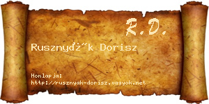 Rusznyák Dorisz névjegykártya